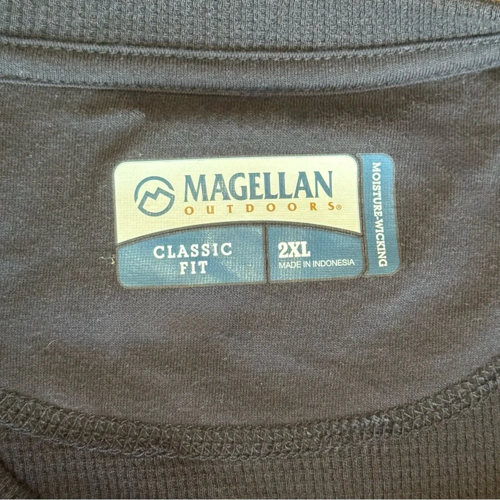 Magellan Outdoors Mens 2XL‎ Moisture-Wicking Long Sleeve Shirt Navy Classic Fit